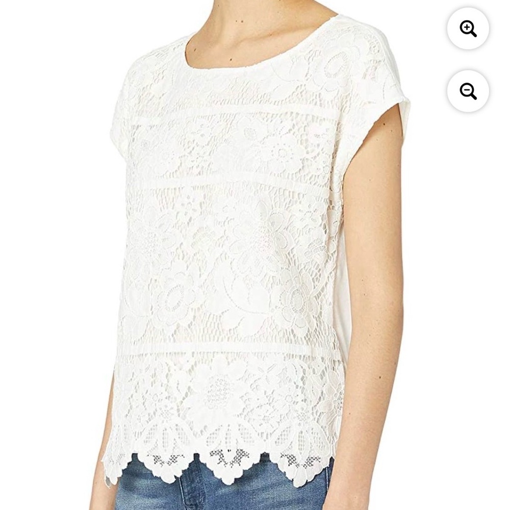 Vince Camuto‎ Women’s White Lace Top 2X Cottagecore Coquette Feminine Balletcore